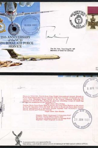 AC50g 25th Ann of the VC1O into Military Service. Signed by Tom King PC MP