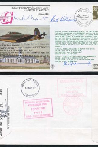 FF30d 1st Flight British Jet Aircraft McDonald Daunt and Williamson Signed (A)