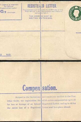 RPF3b KGVI 3d Green FORCES ISSUE Registered Envelope Round Stop on Back Mint