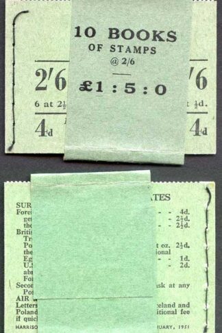 KGVI 2/6 Booklet SG BD19 (87) January 1951 Post Office Fresh with Band
