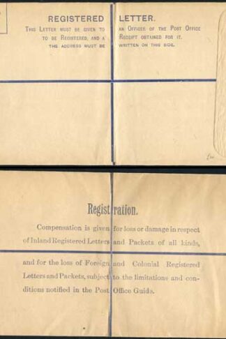 British Levant Postal Stationary 7.5p on 4 1/2d Registered Envelope Size K MINT