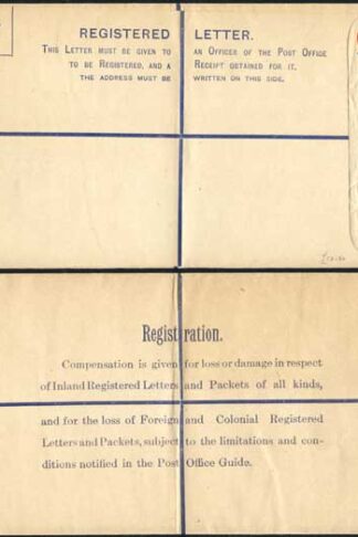 British Levant Postal Stationary Registered Envelope Size K MINT
