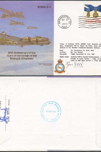 B32d Start of the Design of the Boeing B17 Fortress Signed by R. Dick