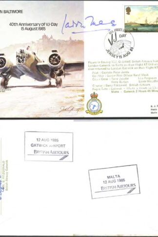 B35c Martin Baltimore 40th Anniv of VJ Day Signed by Laddie Lucas (F)