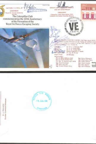 ES SC36c The Catapillar Club Signed by Captain Dell and Captain Randle