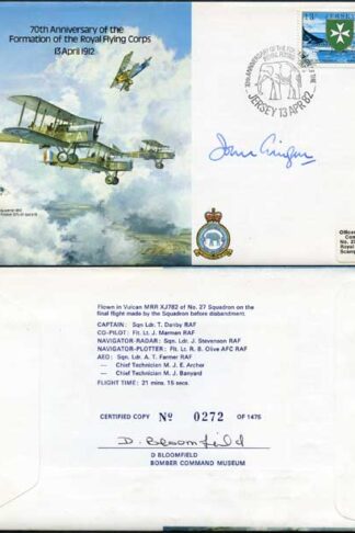 B6c 70th Ann of the Formation of the RFC Signed by Sir John Gingell (A)