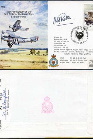 B15c 59th Ann 1st Flight of the Fairey Fox Signed by N.C.S. Rutter (A)
