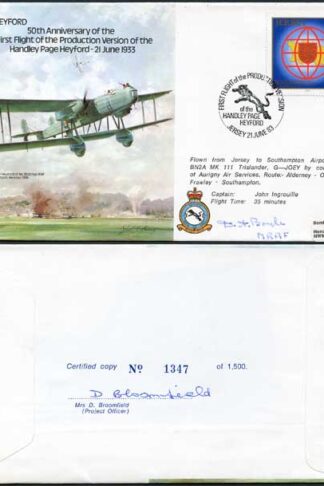 B18c 50th Ann Handly Page Heyford Signed by M.R.A.F. Dermot Boyle (T)