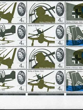 SG671/6 1965 Battle of Britain Cylinder 2A 1B 1C 3D 1E Dot Block U/M