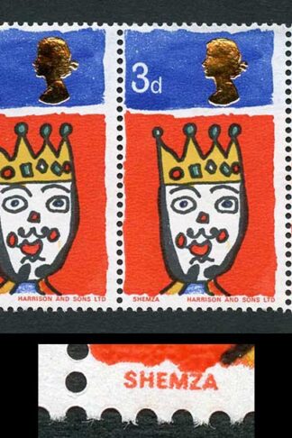Spec W109c 1966 3d Christmas (Ordinary) with Missing T Variety Strip of 3 U/M