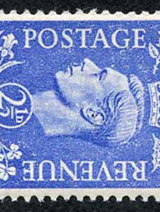 KGVI SG489a Var 2 1/2d Ultramarine Partial Dry print U/M