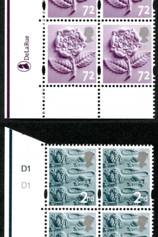 SGEN6b/7b/11b/17a England 2nd 1st 44p and 72p white borders HEAD TYPE 1 Cyl blo