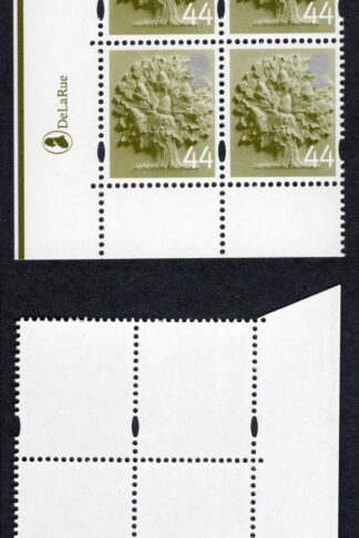 SGEN11b England 44p white borders cyl D1D2 no dot block HEAD TYPE 1 U/M