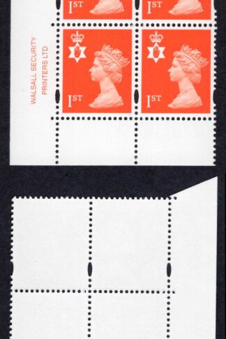 2000 N. Ireland P15x14 1st bright orange-red in Cyl W1 block Cat 72+ pounds