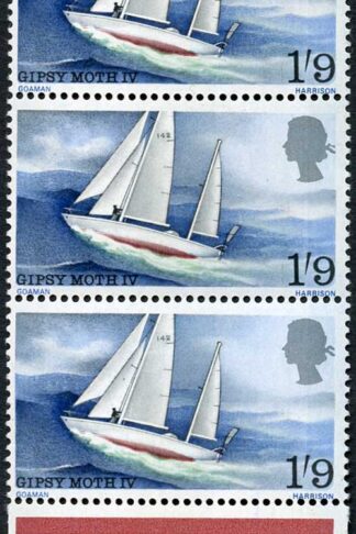 Spec W122a 1967 1/9 Chichester with Broken Ribbon Variety Strip of 3 U/M