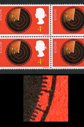SG752a 1967 4d Discovery with Broken Scale Variety Block of 4 U/M