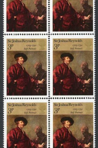 SG931 1973 3p Paintings with Embossing Virtually Non Existent Block of 10 U/M