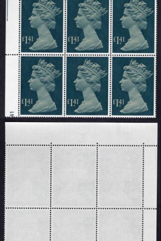 1977 SG1026b (UF2) One Pound 41p U/M Cylinder Block of SIX 2A 3B No Dot