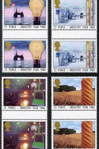 SG1308/11 1986 Industry Year set in Gutter Pairs U/M