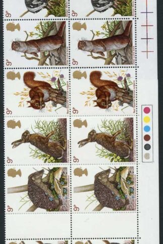 SG1039-43 1977 Wildlife S/T set in Traffic Light Block of Twelve U/M