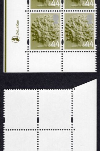 SGEN11b England 44p white borders cyl D1D2 no dot block HEAD TYPE 1 U/M