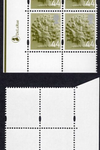 SGEN11b England 44p white borders cyl D1D2 no dot block HEAD TYPE 1 U/M