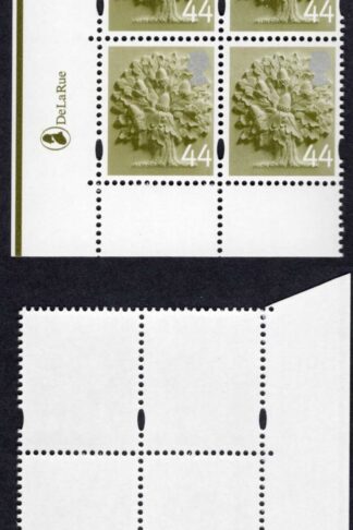 SGEN11b England 44p white borders cyl D1D2 no dot block HEAD TYPE 1 U/M