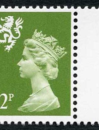 SGS48ea 1984 22p yellow-green Scotland (JW type 2) Scarce U/M