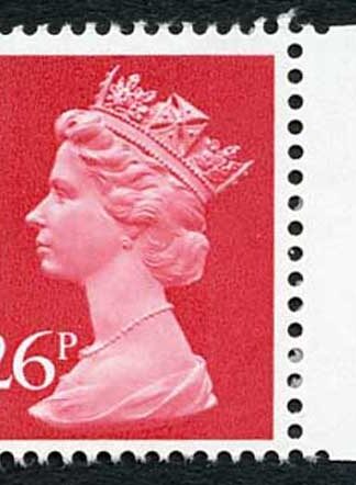 SGX918 1987 26p rosine 2-B u/m ex 5 P and O booklet cat 15 Pounds