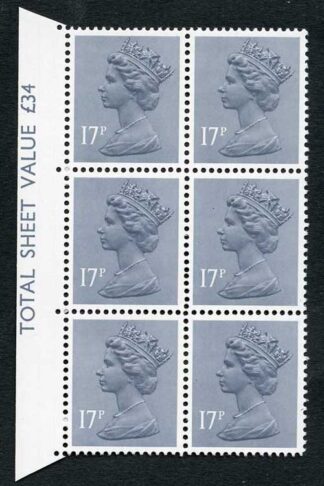 SGX952 Var 1983 17p grey-blue (AOP) (ex cyl 13 - distinctive shade) and compoun