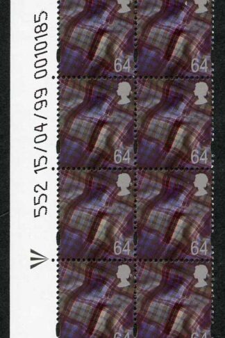 S-WONP64A Scotland Walsall 64p Warrant Block of 8 Dated 15/04/99