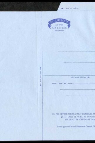 ASP1 KGVI 6d Purple STO Air Mail Letter Sheet approved No 71995/2E