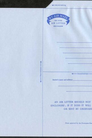 ASP12 QEII 6d Purple STO Air Mail Letter Sheet approved No 99