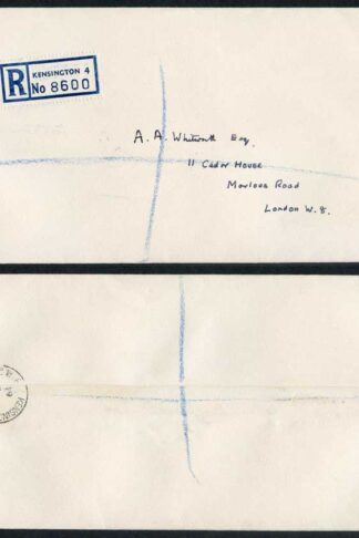 RS8 1/3 Grey Stamped to Order Registered Envelope size 101 x 224 mm Fine used