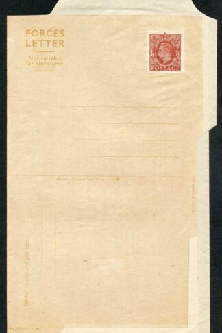 APF6 1 1/2d Forces Airmail Lettersheet SOLID Address line mint