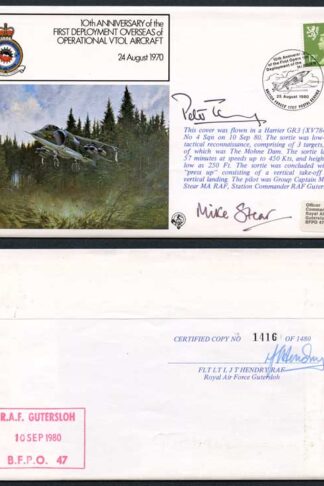 FF15c 10th Ann 1st deployment Overseas Signed by Gp Capt and Air Marshal (C)