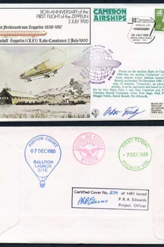 FF18c 80th Ann 1st Flight of the Zeppelin Signed by Oscar Fink (B)