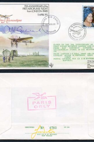 FF29c 70th Ann 1st Aeroplane Flight From London-Paris Signed by A.K. Gatward (C)