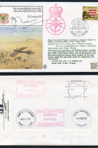 FF35c 70th Ann 1st use of Aeroplane in War Signed by Fieldhouse and Curtiss