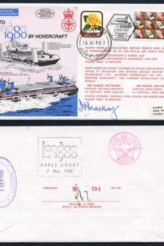 C71c To London by Hovercraft 1980 Signed by Air Commodore Ivor Mackay