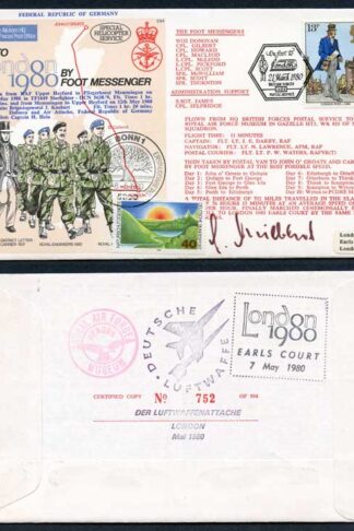 C64e To London by Foot Mesenger Signed by Brigadegeneral J. Kuebart