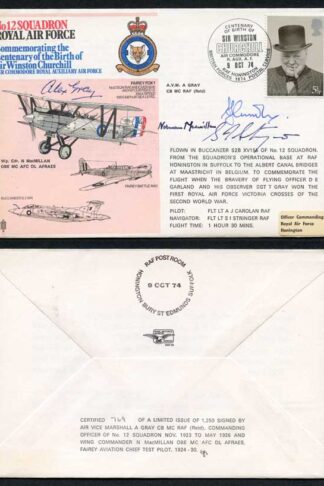 RAF28c No.12 Squadron RAF Signed by Crew N. MacMillan and A. Gray