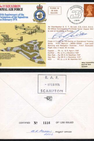 RAF40c No.35 Squadron RAF Signed by AVM D.C.T. Bennett (C)