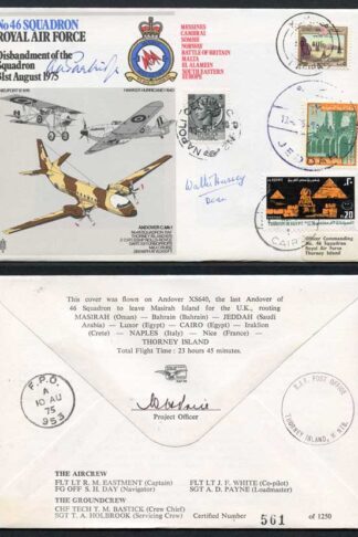 RAF36c No.46 Squadron Disbandment of the Squadron Signed by Pilot and Dean (B)