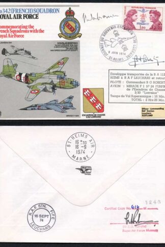 RAFSP4c No.342 (French) Squadron Raf Signed by Pilot Monsieur Pierre Mendes (A)