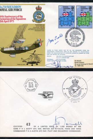 RAF11c No.230 Squadron RAF Signed by P.L.H. Scott and P.D.A. Austin (B)