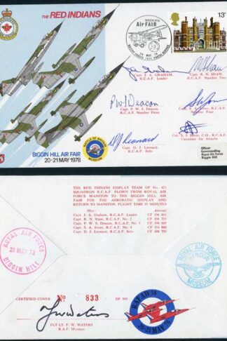 AD38c The Red Indians Biggin Hill Air Fair Signed by Team and Col. A.J. Bauer
