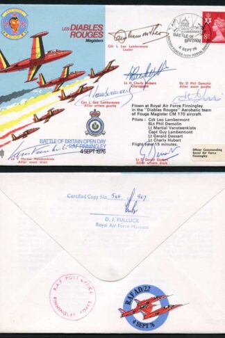 AD22c Les Diables Rouges Signed by 6 Team Members