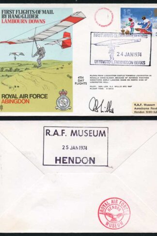 C29e First Flight of Mail by Hang-Glider Lambourn Downs Pilot signed (A)