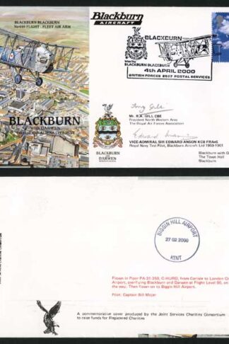PandP21d Blackburn No.449 Flight Signed by Mr R.A. Gill VM Sir Edward Anson (A)